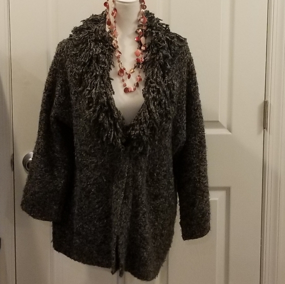 Ruby Rd. Sweaters - Ruby Rd. gray fringy cardigan sweater